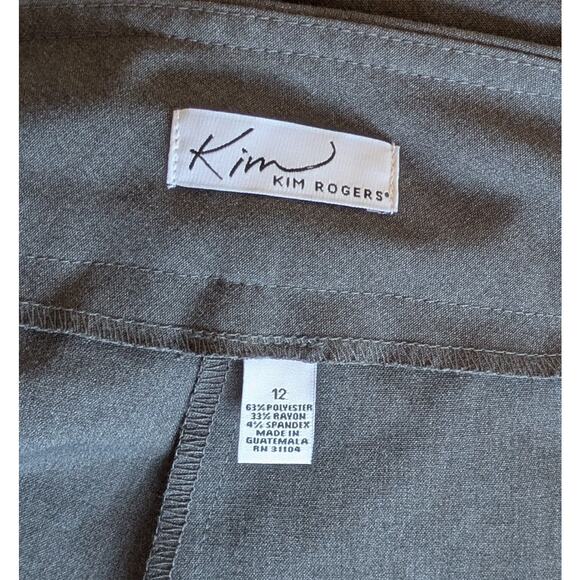Kim Rogers Dress Pants 12 Charcoal Gray High Rise Straight Leg Pull On NEW - Picture 7 of 9